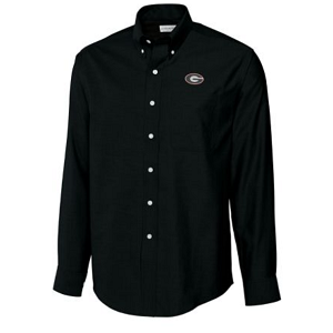 Georgia Bulldogs Men's LS Epic Easy Care Royal Oxford Shirt - Black
